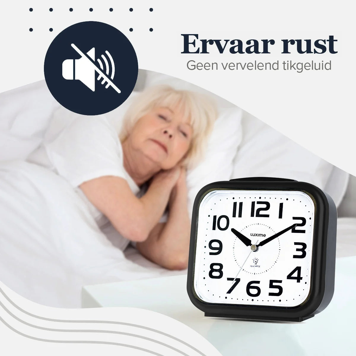 ervaar-rust-zwarte-wekker